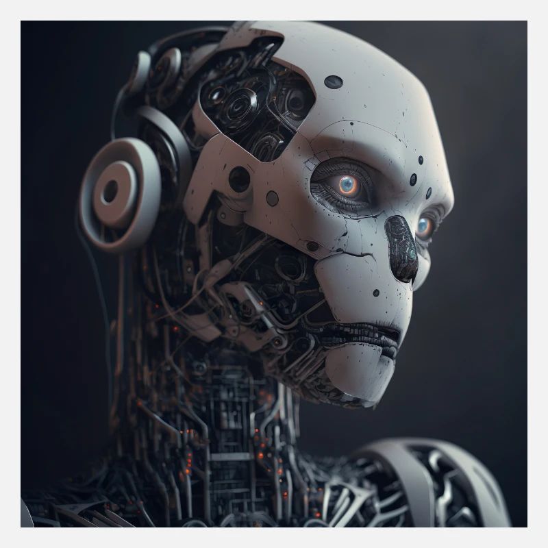 Blauäugiger Cyborg-Roboter