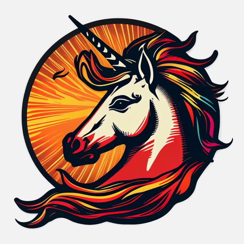 Regenbogen Hipster Einhorn mit Sonnenbrille