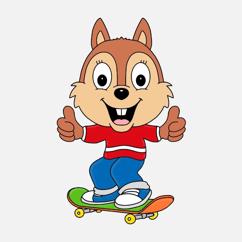 SKATEBOARD - EICHHÖRNCHEN - TIER - TIERISCH - GUT