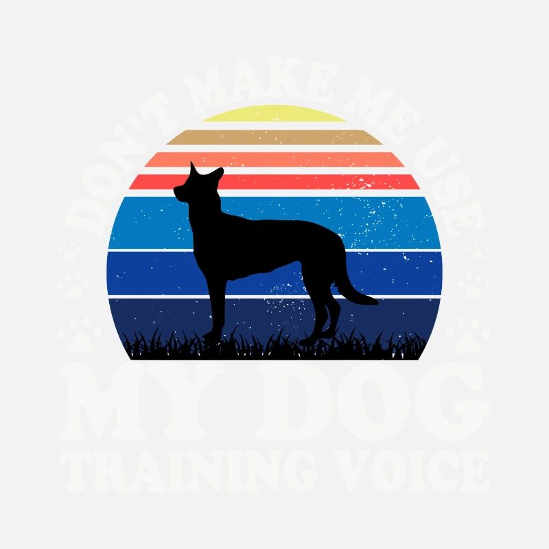 Belgian Shepherd Malinois Dog Silhouette Retro