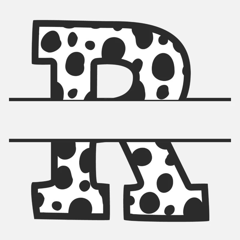 Letter R benutzerdefiniertes Kuhmuster