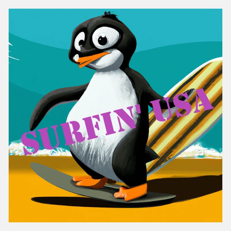 Surfing Penguin Gift