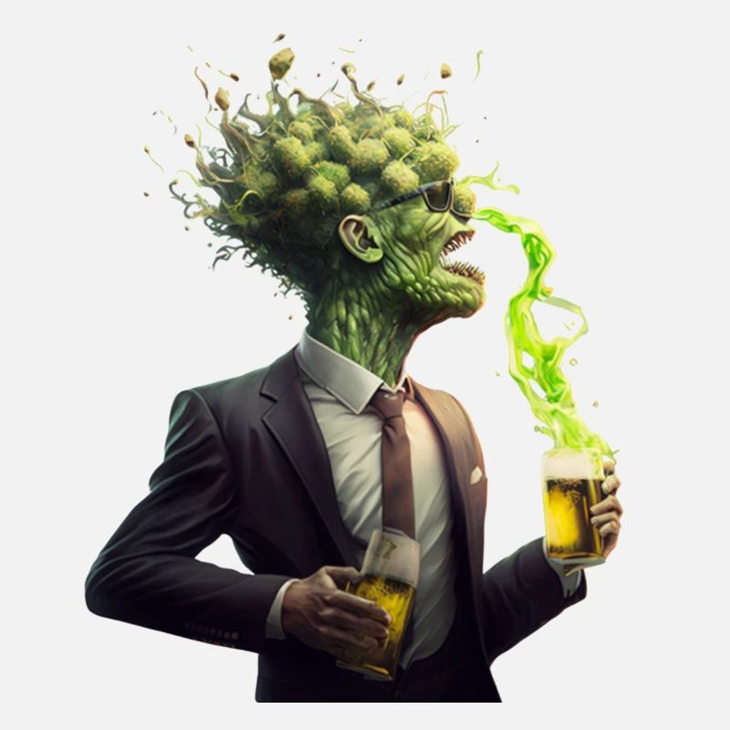 Cool Hops Head with Suit Craft Beer