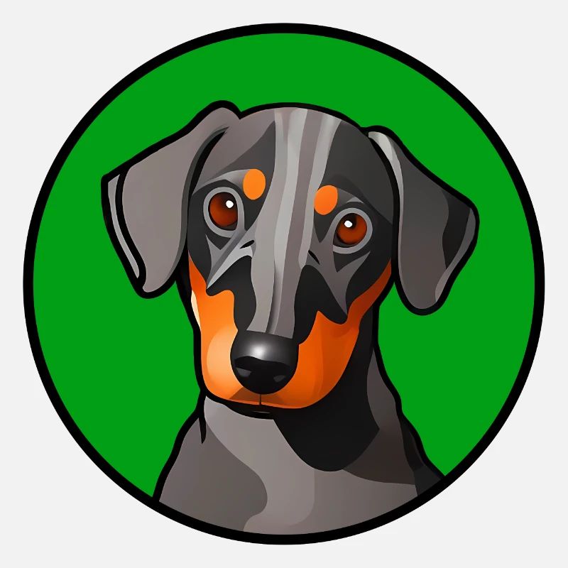Motif graphique Dachshund Design dans le cercle vert