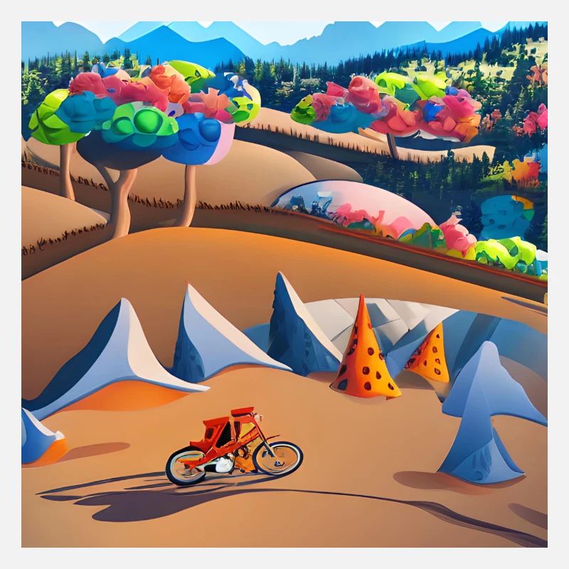 Vélo dans les montagnes ensoleillées