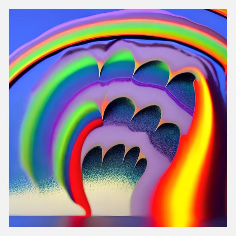 Regenbogen mit großer Sonne oben