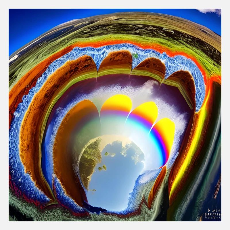 Regenbogen mit Sonne von oben