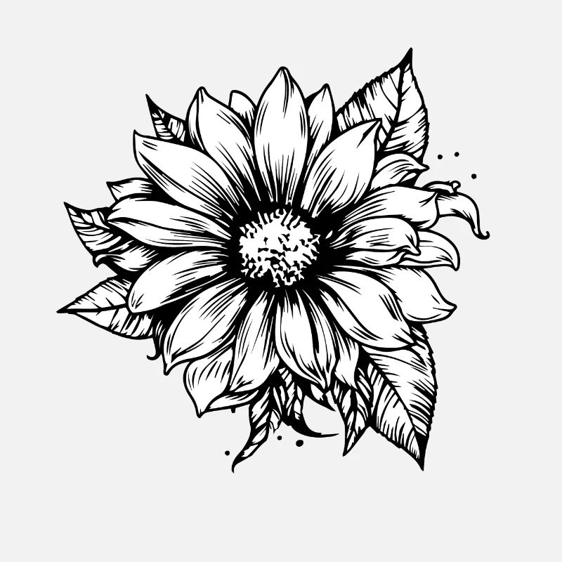Handgezeichnete Sonnenblume, Sonnenblumensticker