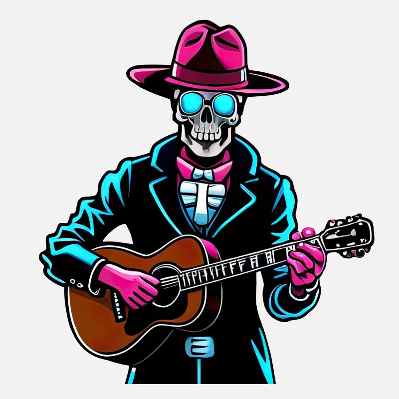 skeleton guitar top