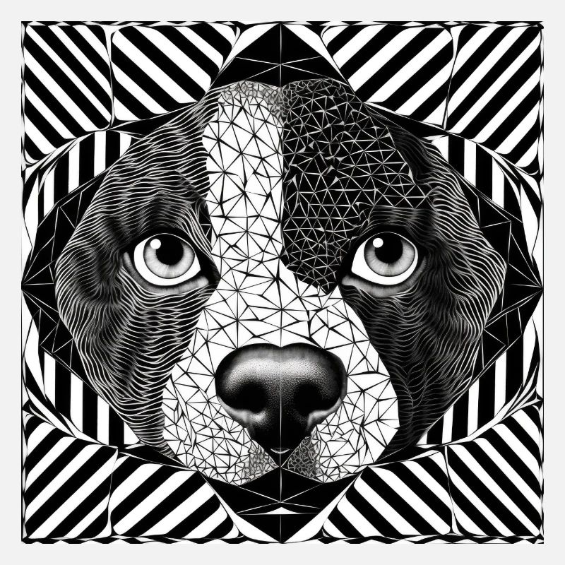 Geometric Canine Pattern Art