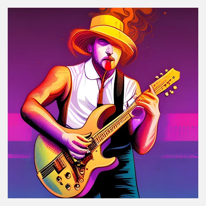 Guitariste en feu
