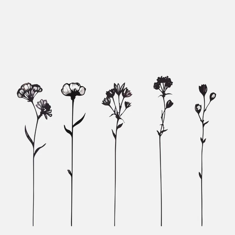 Delicate floral strokes