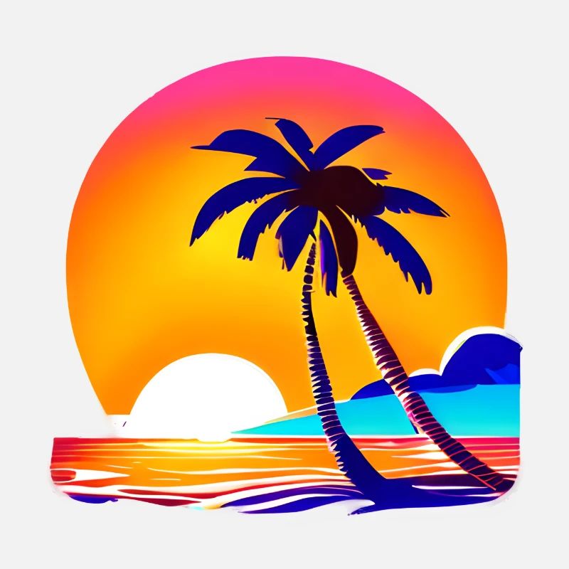 Summer vacation island beach palm trees sun palm tree
