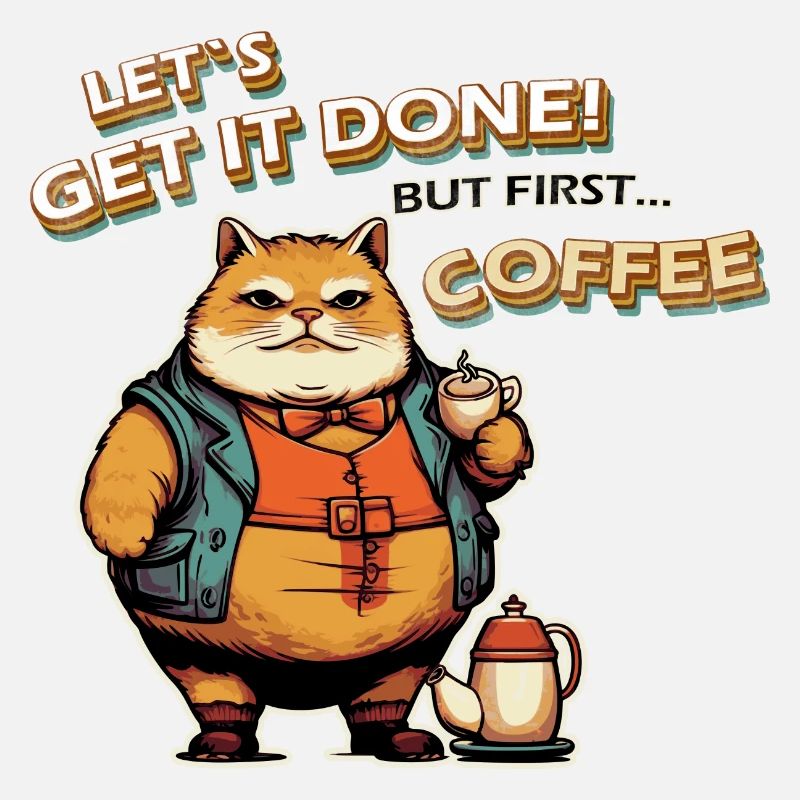 Lets get it done Cat Coffee
