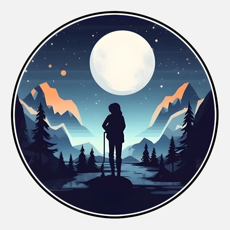 Hiking at full moon