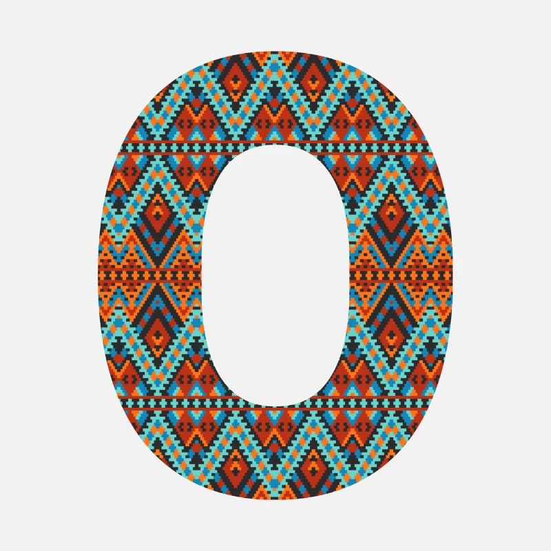 Buchstabe O- Boho-Design, buntes Monogramm
