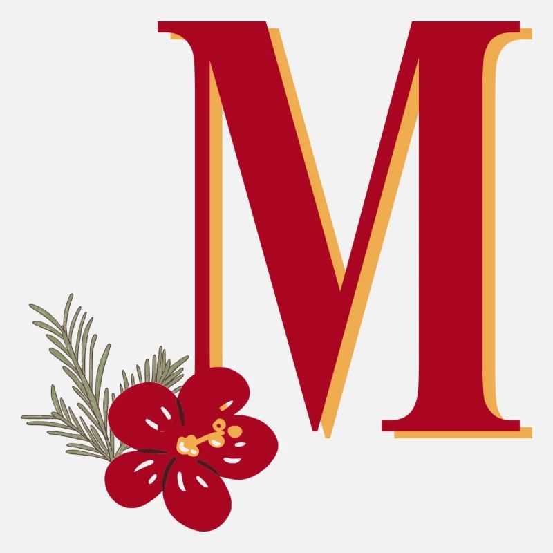 Buchstabe M mit Blume
