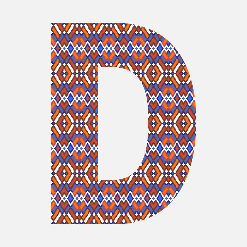 Monogramm Buchstabe D - geometrisches Muster