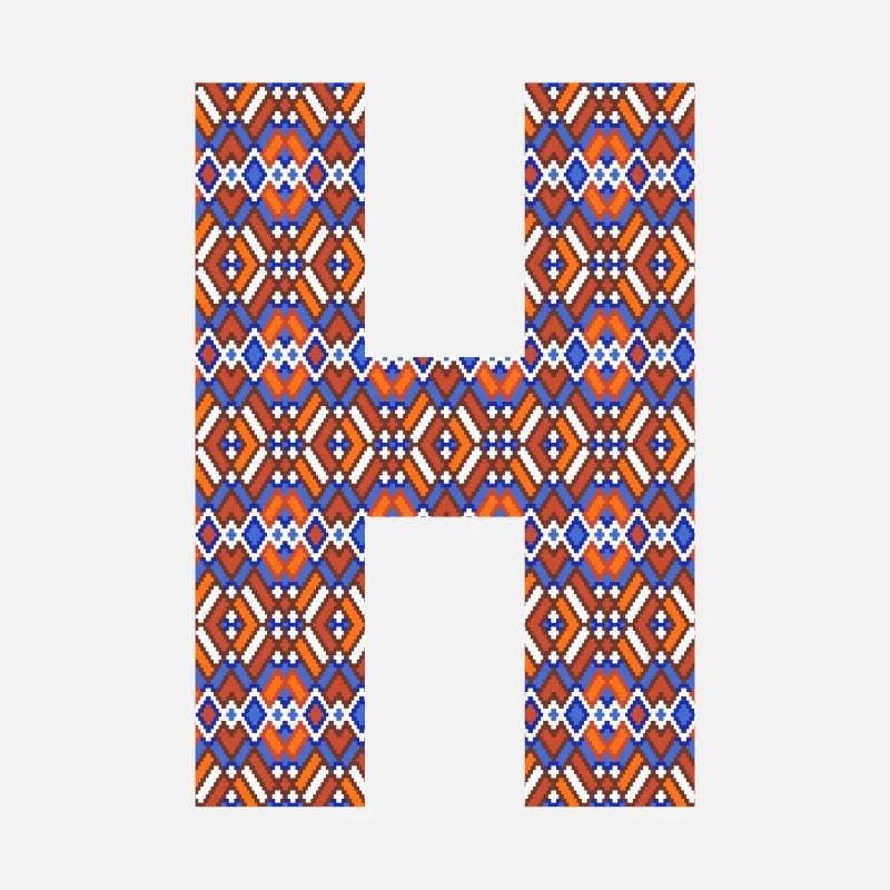 Monogramm Buchstabe H - geometrisches Muster