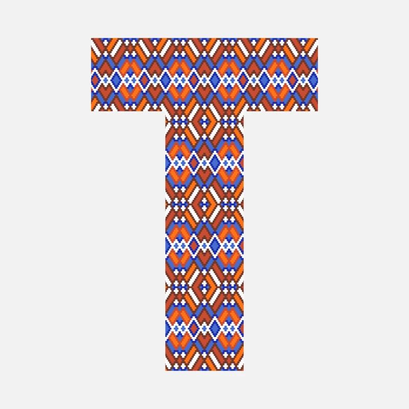 Monogram Letter T- geometric pattern