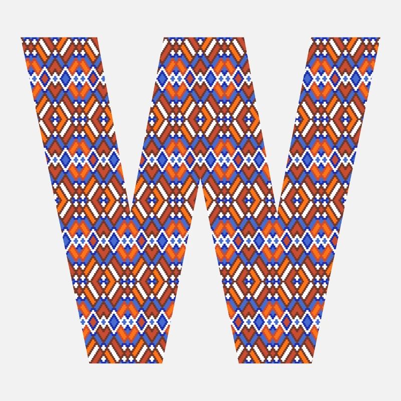 Monogramm Buchstabe W - geometrisches Muster