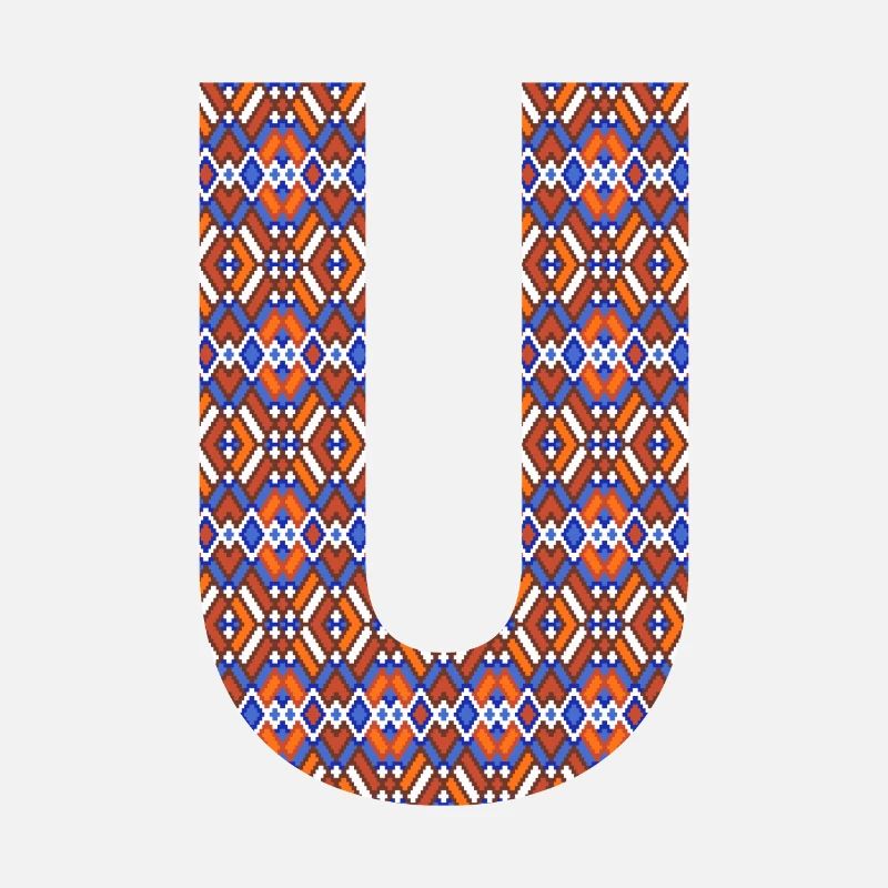 Monogramm Buchstabe U- geometrisches Muster