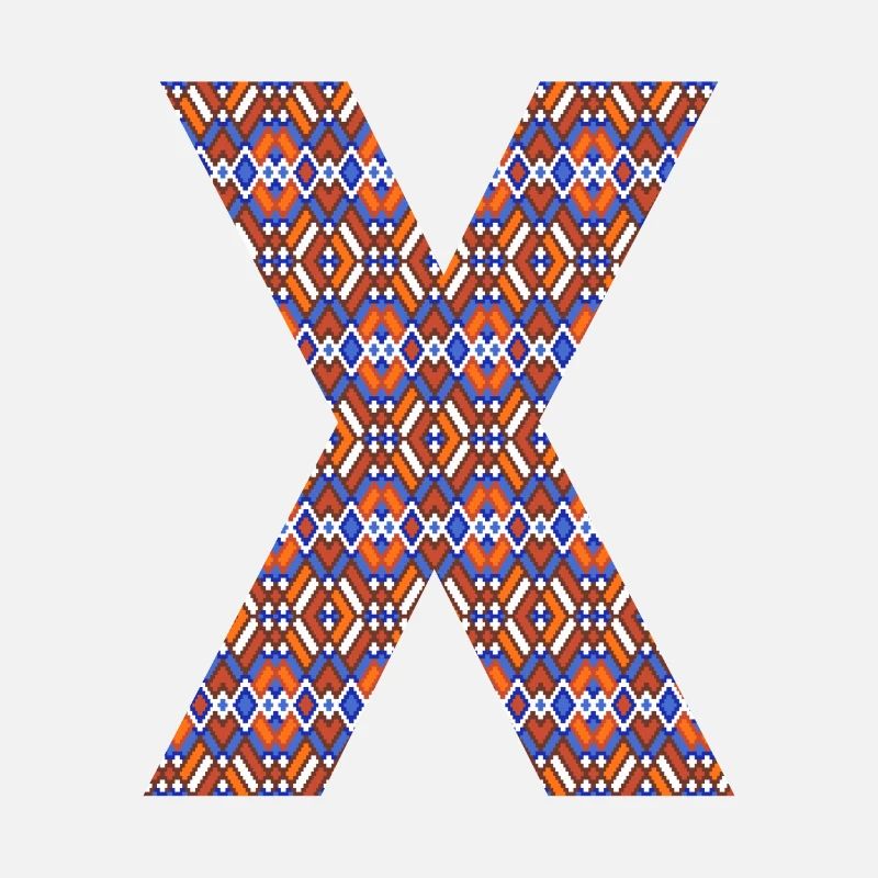 Monogramm Buchstabe X- geometrisches Muster