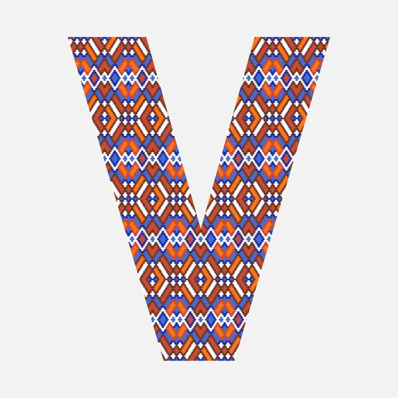 Monogramm Buchstabe V - geometrisches Muster