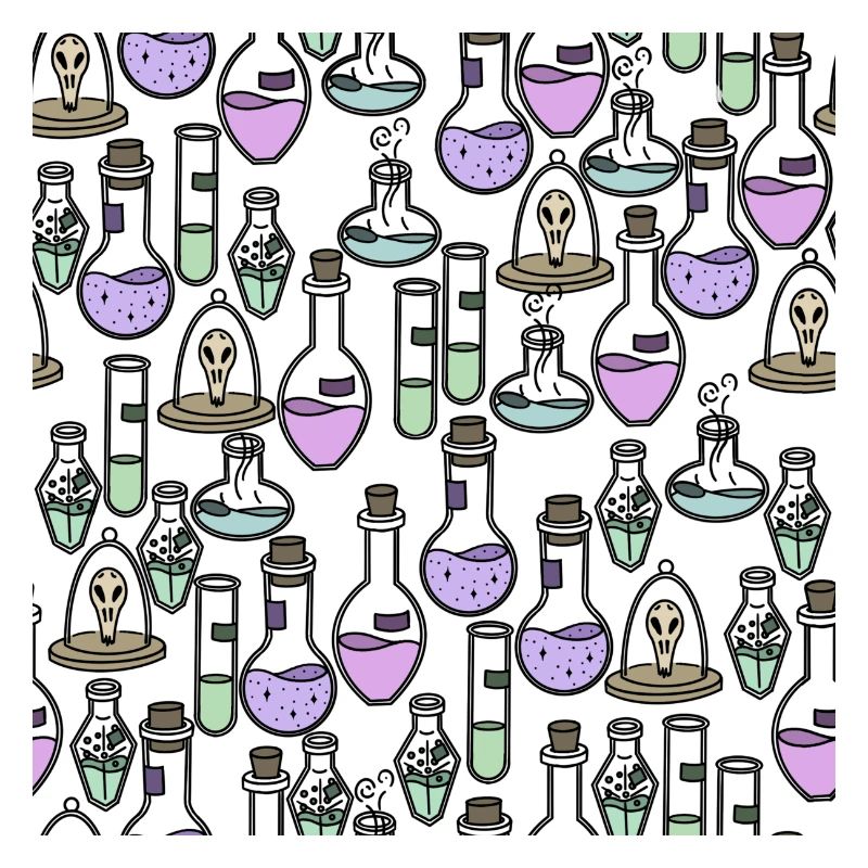 Magic potion bottles pattern
