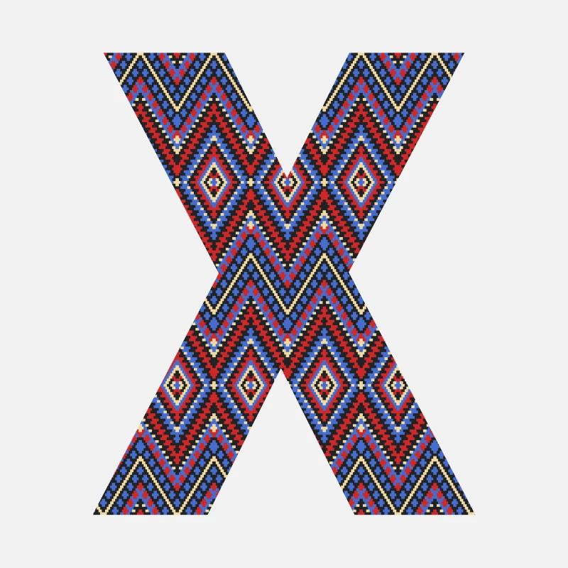 Monogramm Buchstabe X- geometrisches Muster
