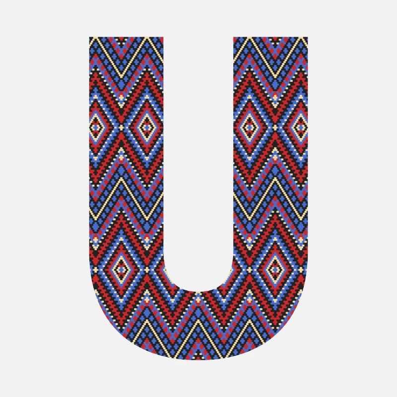 Monogram Letter U- geometric pattern