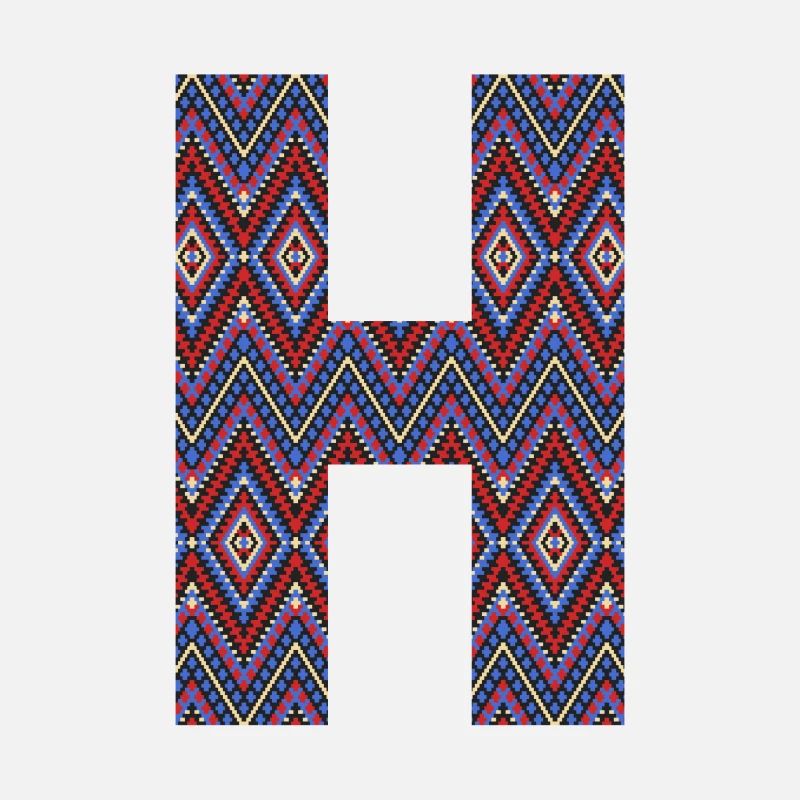 Monogram Letter H- geometric pattern