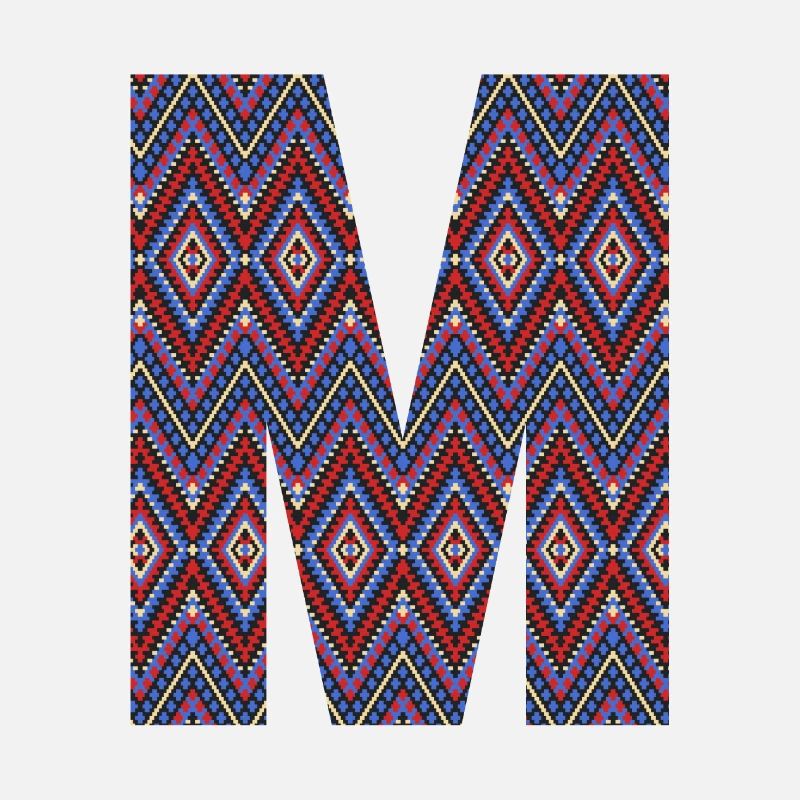 Monogramm Buchstabe M - geometrisches Muster