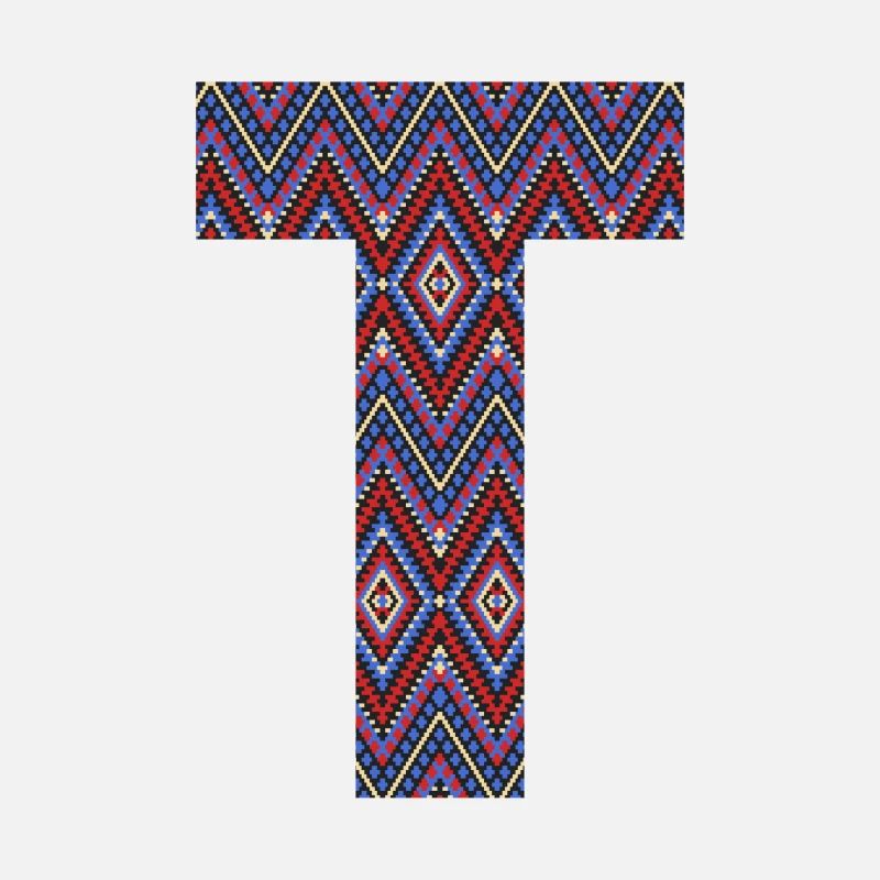 Monogram Letter T- geometric pattern