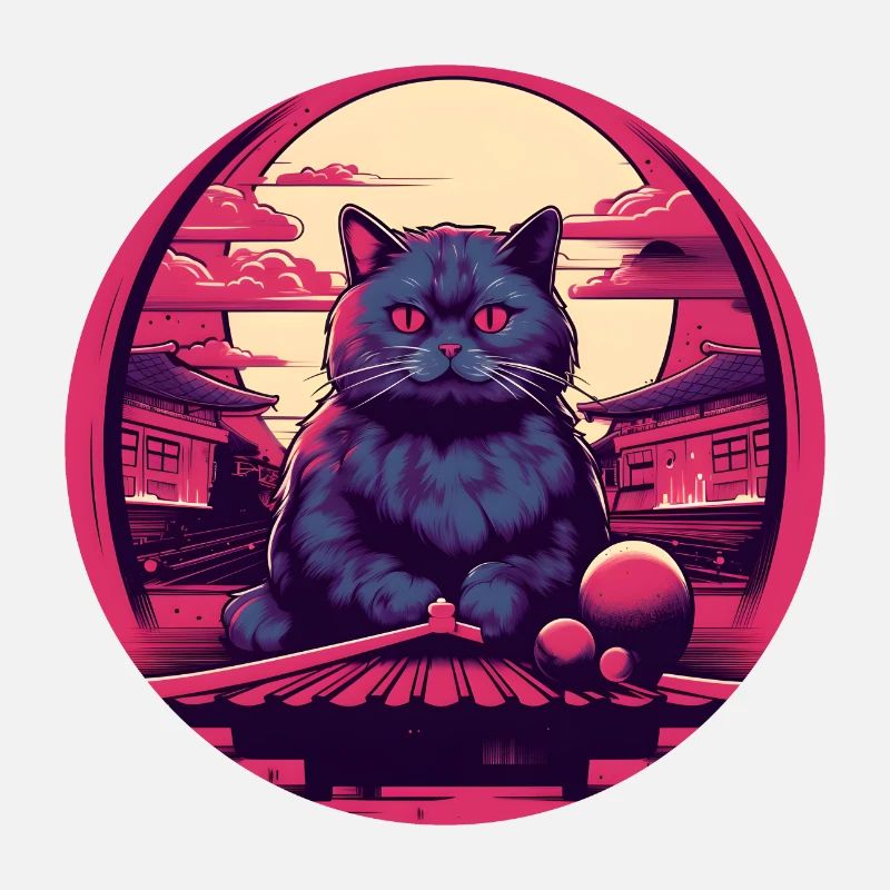 Synthwave japan Cat