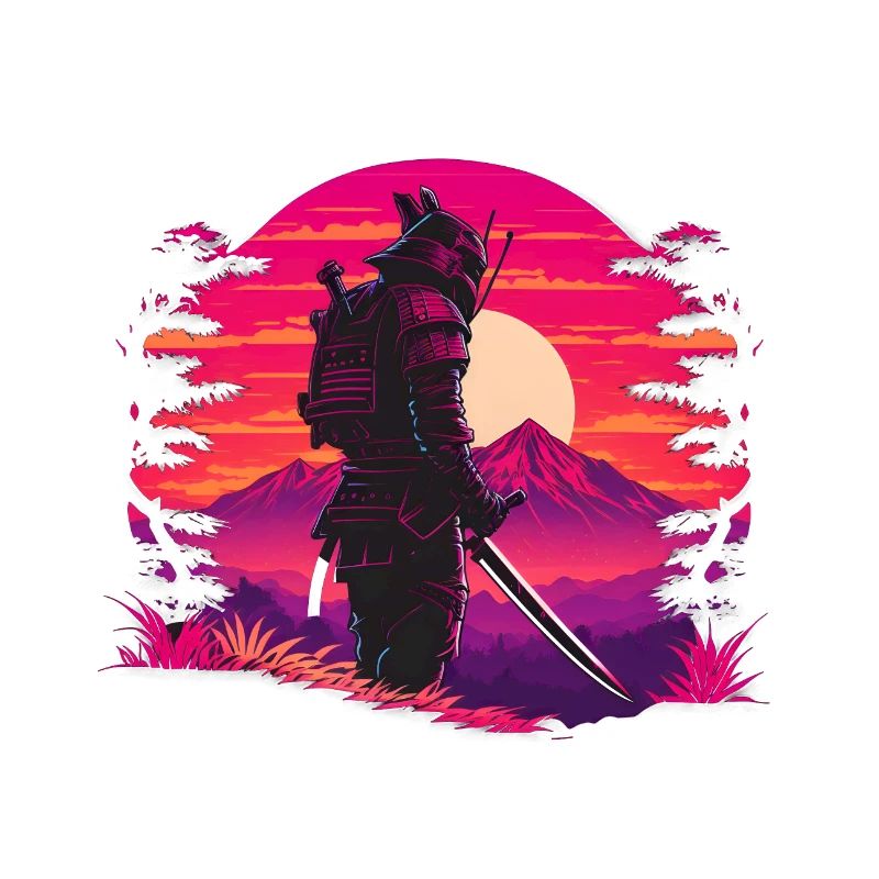 Samouraï de science-fiction Synthwave