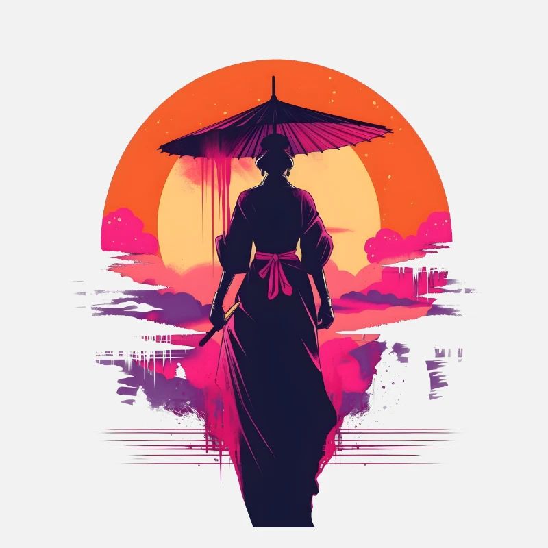 Synthwave Japan woman