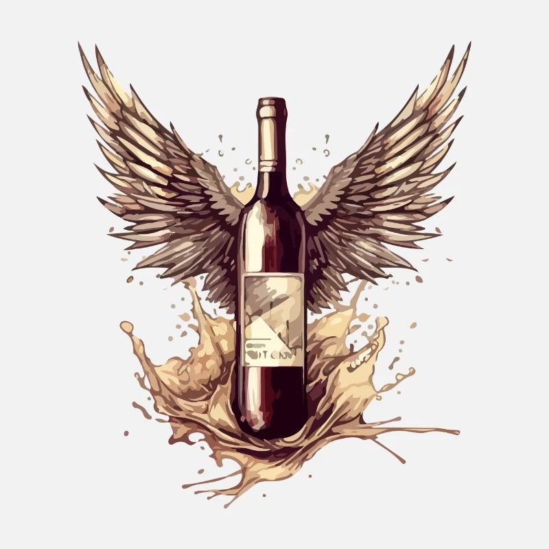 Bouteille de vin ailée n°1