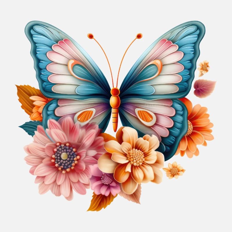 Beau papillon dessiné avec imagination