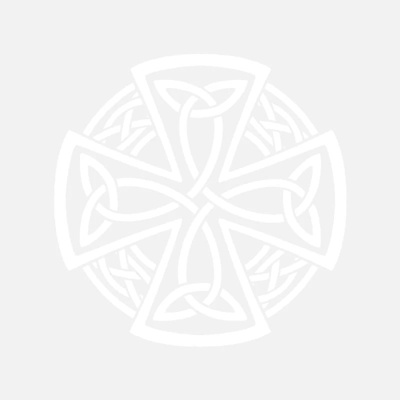 White braided circular Celtic cross