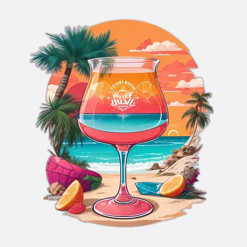 Long Drink Summer Beach Palm Trees