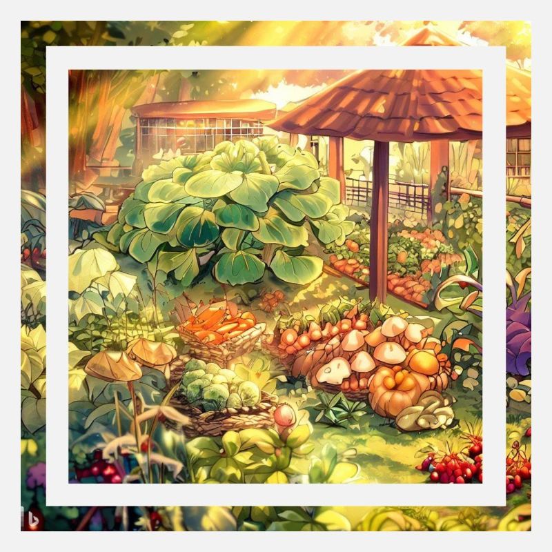Garden in an anime style plant based power