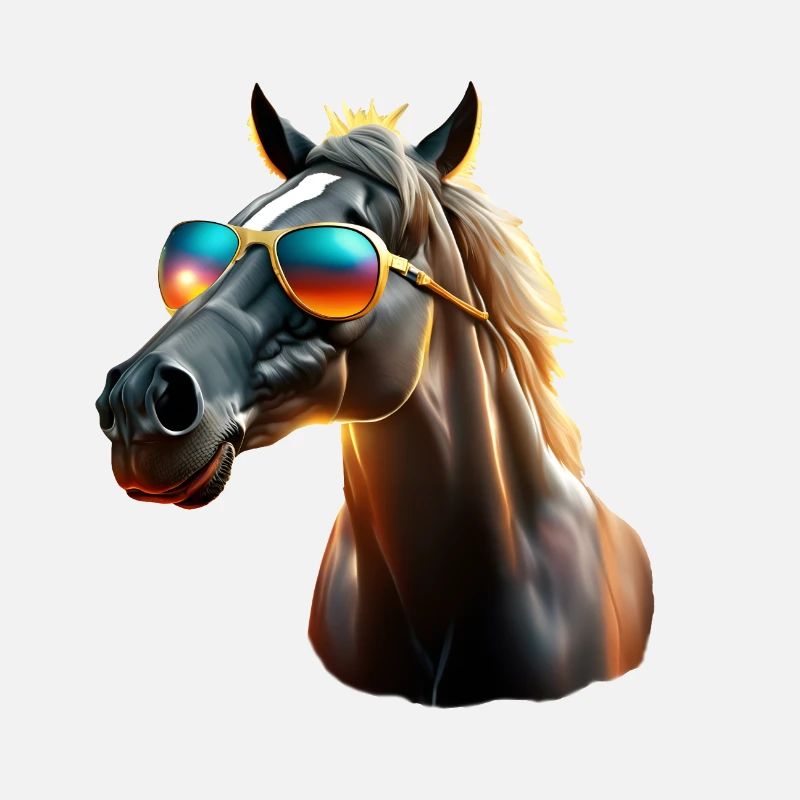 Cooles Pferd mit Sonnenbrille