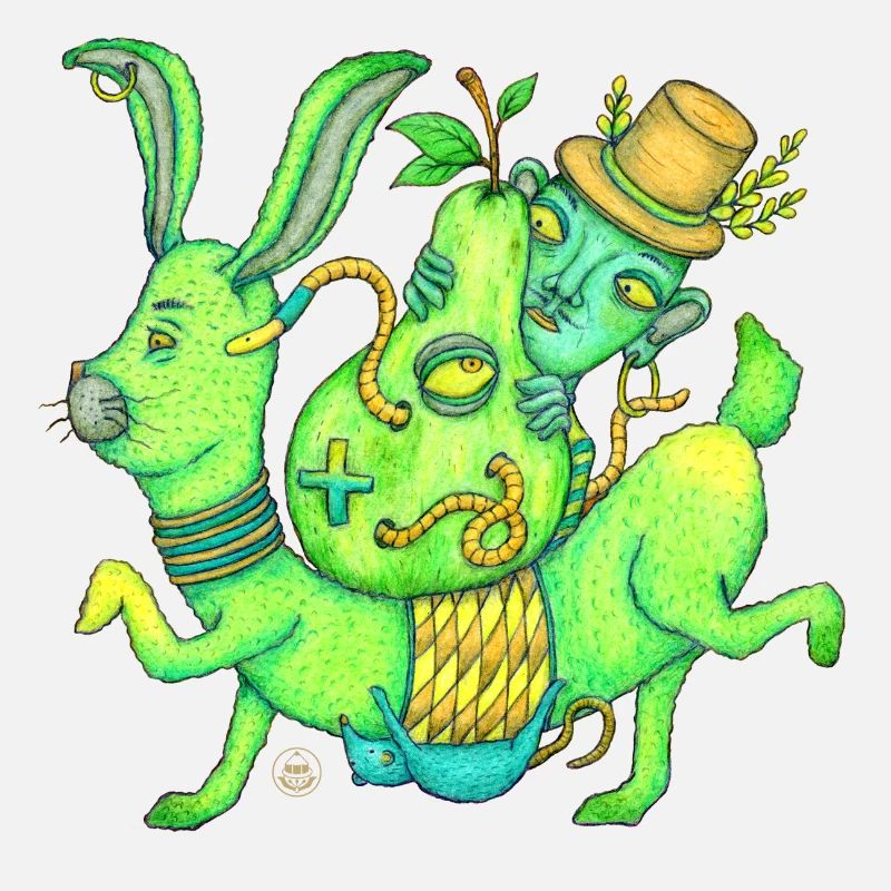Magic, Bunny, Wizard, Pear