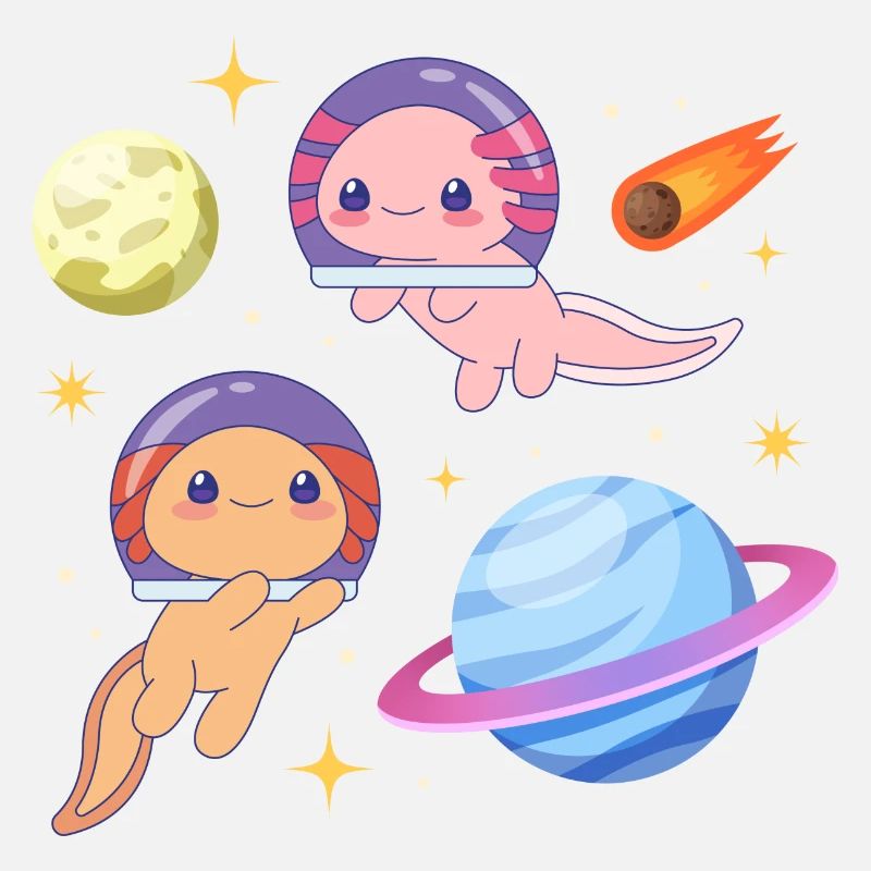Astronaut Axolotls Design for Axolotl Lovers
