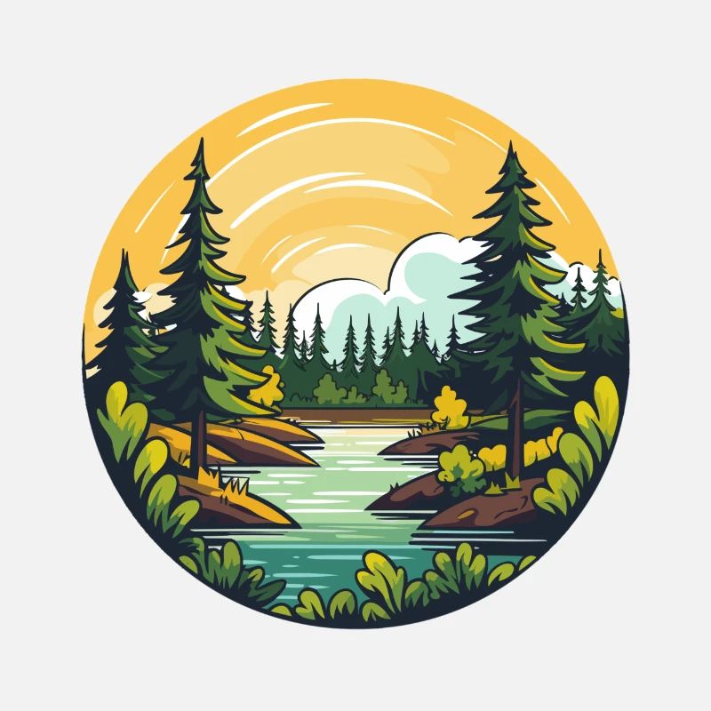 La nature dans la forêt de conifères
