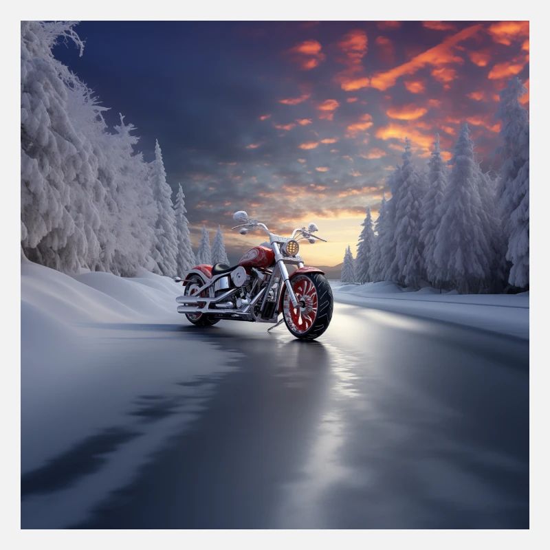 Winterliche Autobahn-Motorradfahrt