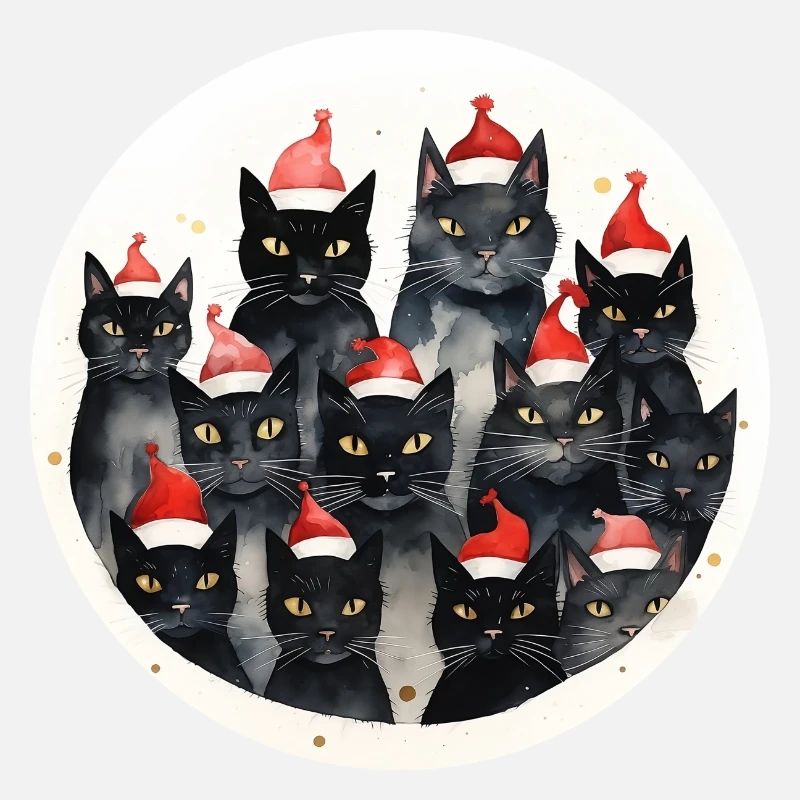 Aquarelle Chats de Noël