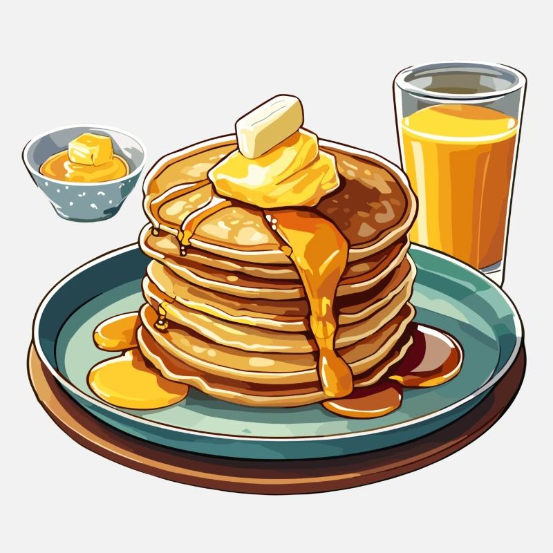 Delicious Pancake Stack with Syrup and Butter