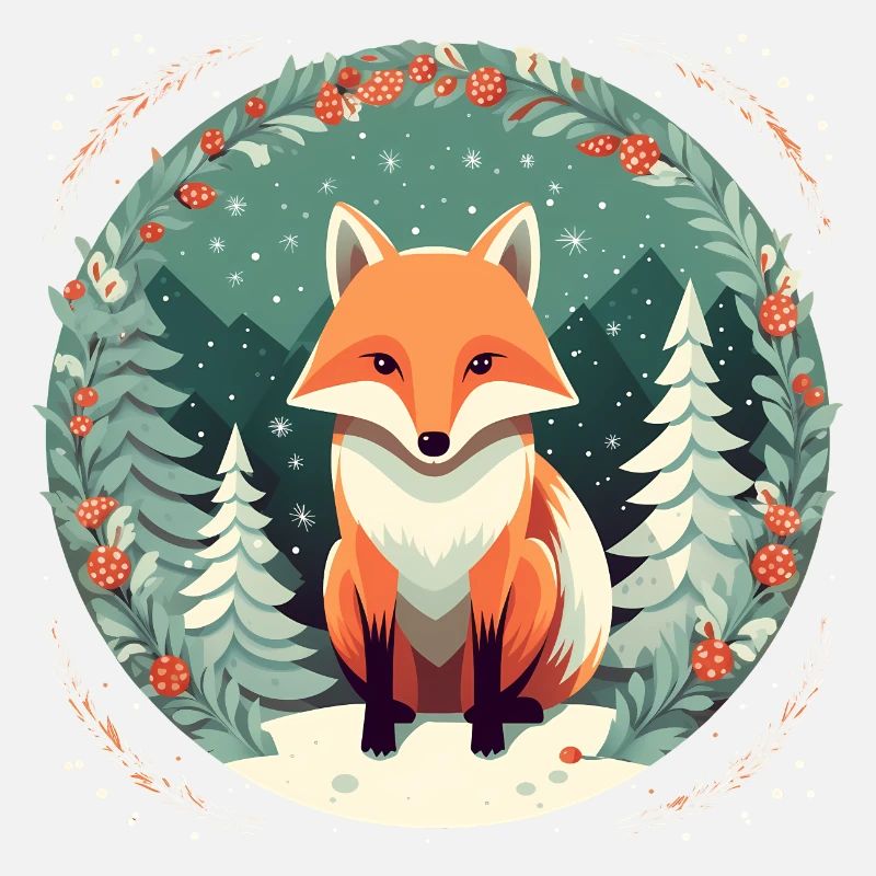 Fox With Xmas elements, Love Foxes